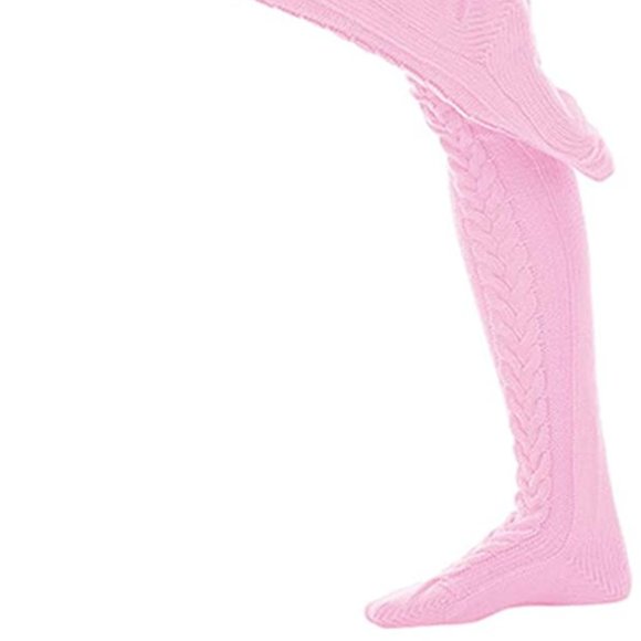 Knee High Socks Over The Knee Chunky Cable Knit Knee Highs Pink - Picture 12 of 15